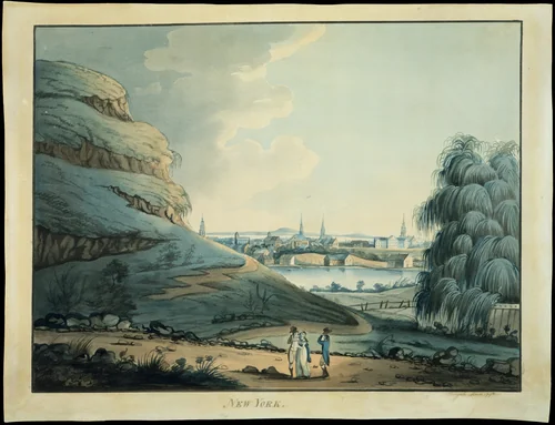 Collect Pond, New York City by Archibald Robertson, artwork, 1798