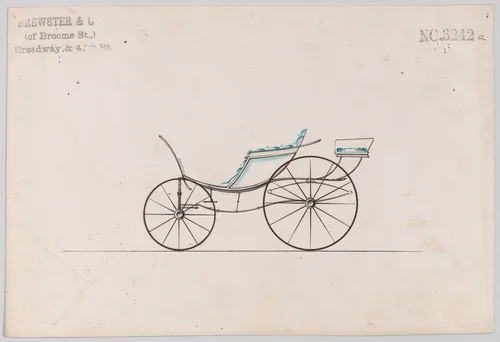Design for Pony Phaeton, no. 3242a by Brewster & Co., drawing, 1876