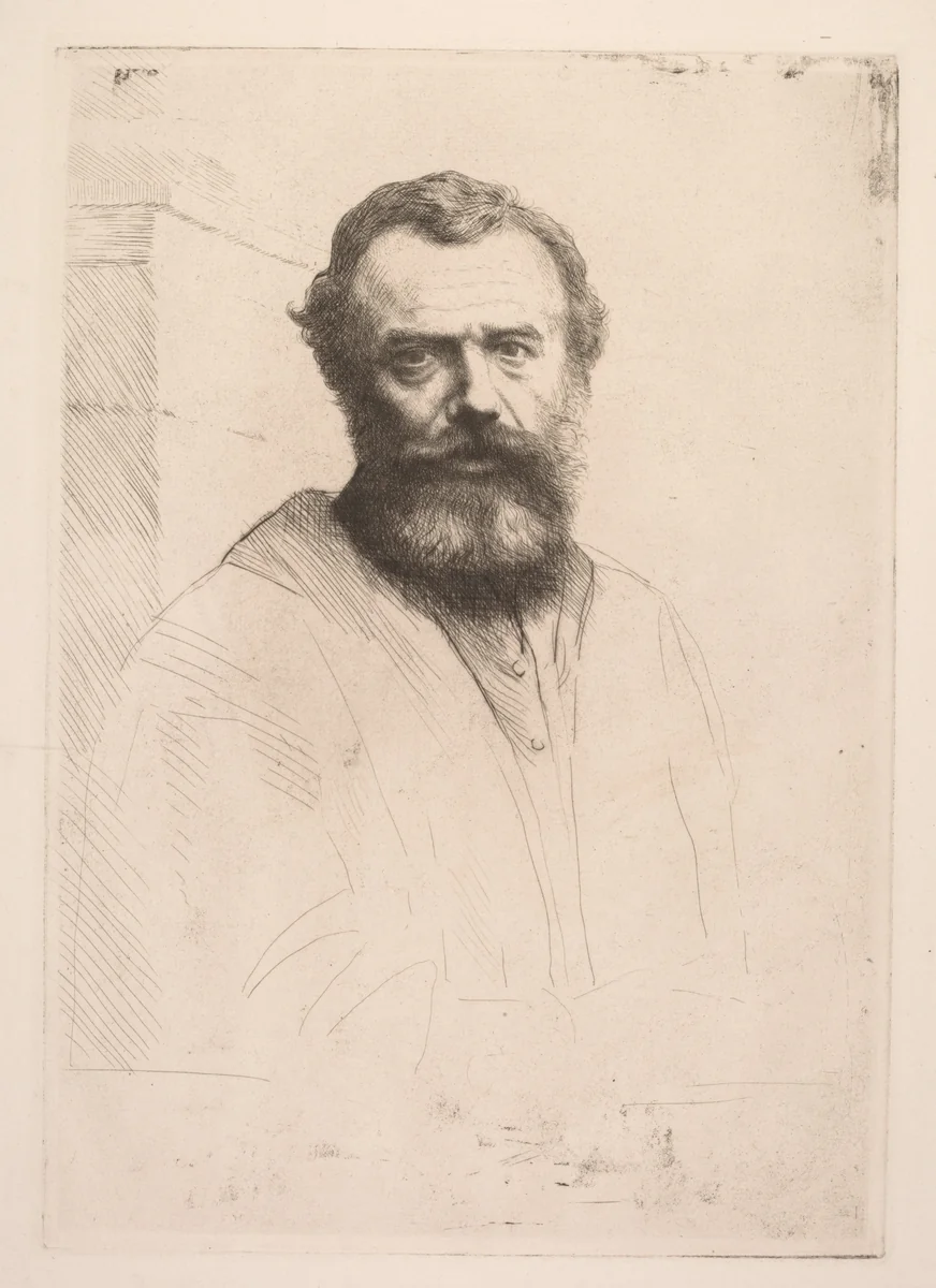 Self-Portrait (Third Plate) by Alphonse Legros, print, 1880