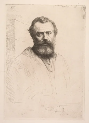 Self-Portrait (Third Plate) by Alphonse Legros, print, 1880