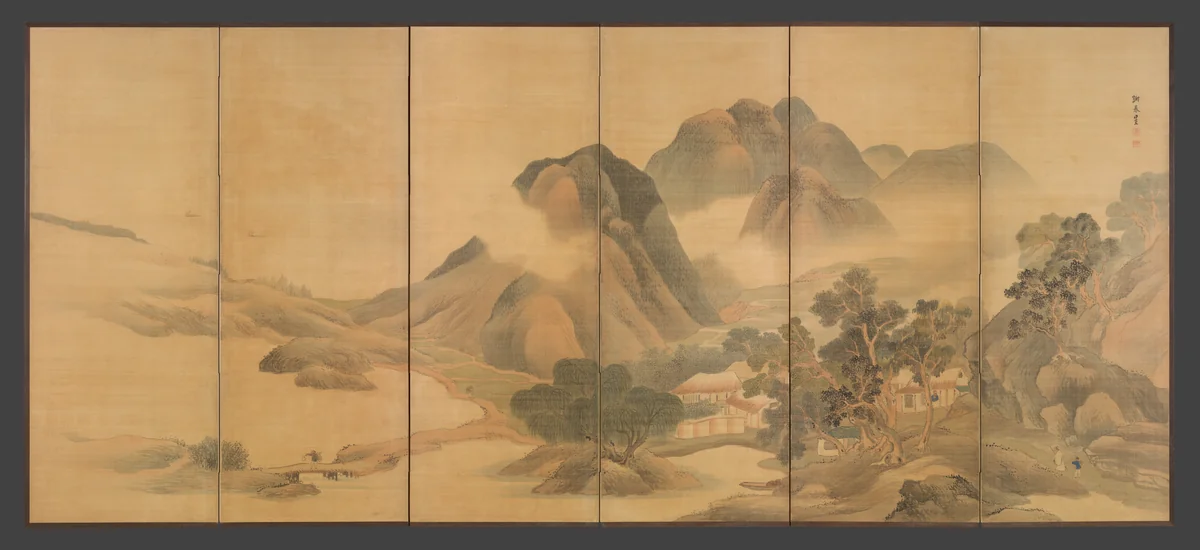 Travels through Mountains and Fields by Yosa Buson (与謝蕪村), painting, 1755-1775