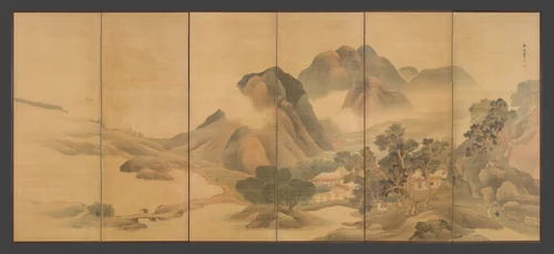 Travels through Mountains and Fields by Yosa Buson (与謝蕪村), painting, 1755-1775