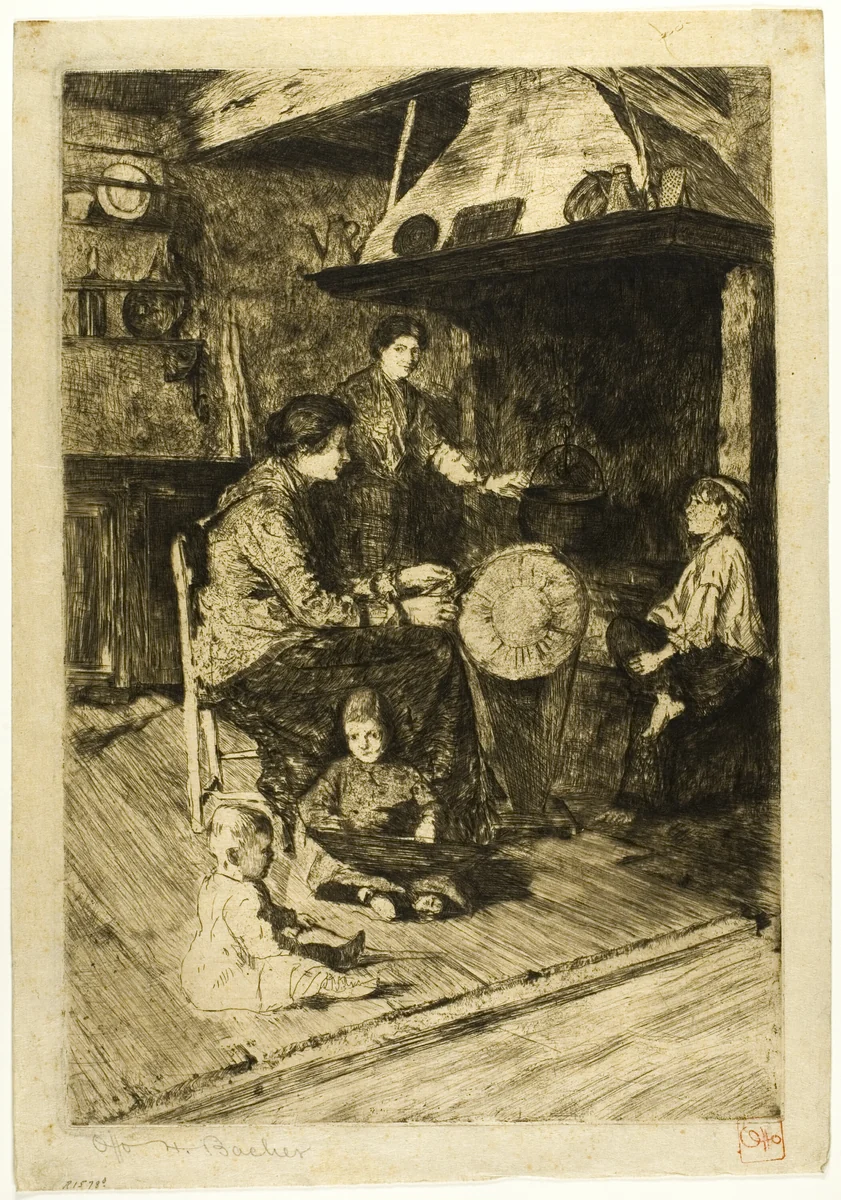The Lace Maker by Otto Henry Bacher, print, 1880-1882