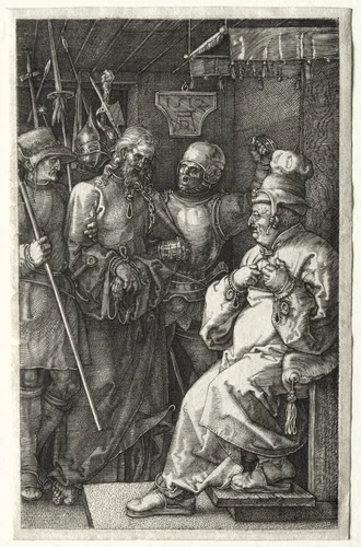 Christ before Caiaphas by Albrecht Dürer, print, 1512
