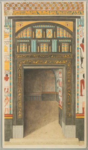 Decorated Doorway to North Chapel, Tomb of Puyemre by Norman de Garis Davies, artwork, -1473--1458
