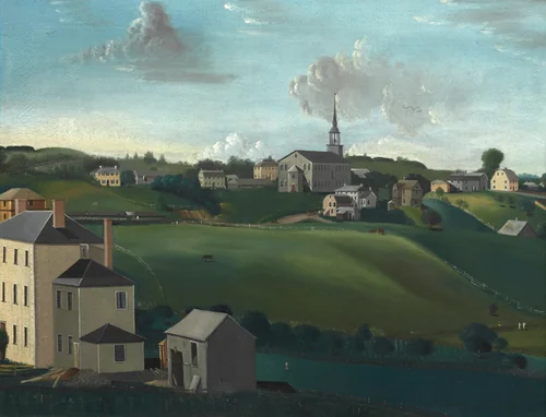 Meetinghouse Hill, Roxbury, Massachusetts by John Ritto Penniman, painting, 1799
