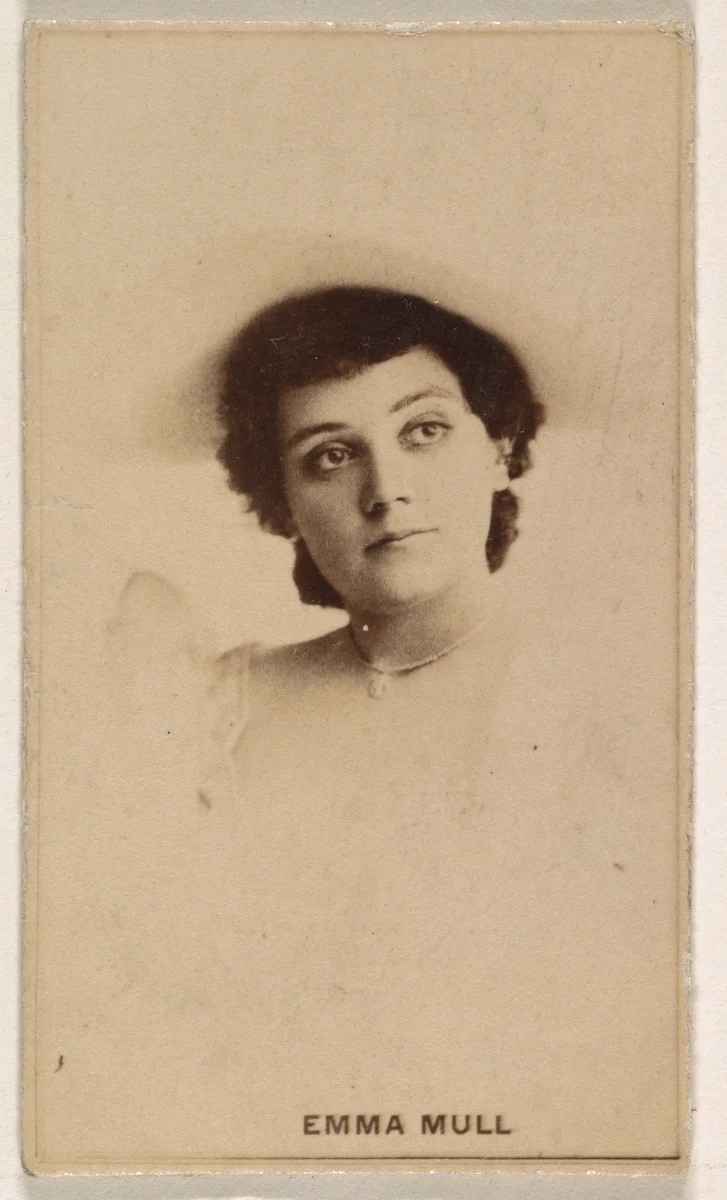 Emma Mull, from the Actresses series (N245) issued by Kinney Brothers to promote Sweet Caporal Cigarettes by Kinney Brothers Tobacco Company, photograph, 1890