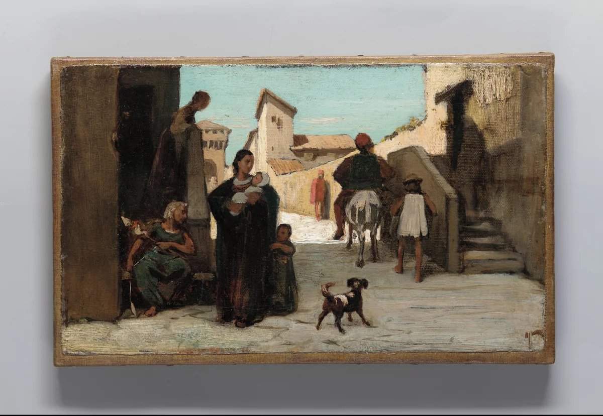 The Fable of the Miller, His Son, and the Donkey No. 4 by Elihu Vedder, artwork, 1864-1868