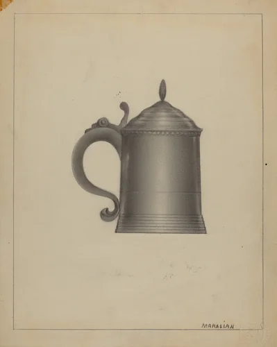 Pewter Tankard by Arsen Maralian, index of american design, 1936
