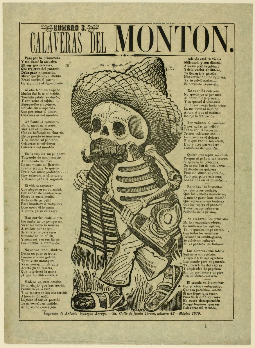 Calavera of the Masses, no. 2 by José Guadalupe Posada, print, 1905-1915