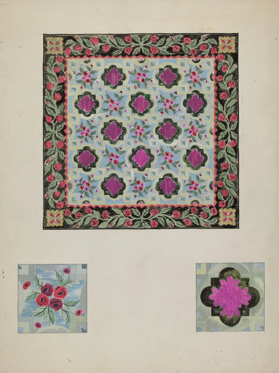 Hooked Rug by James H.C. Vail, index of american design, 1936