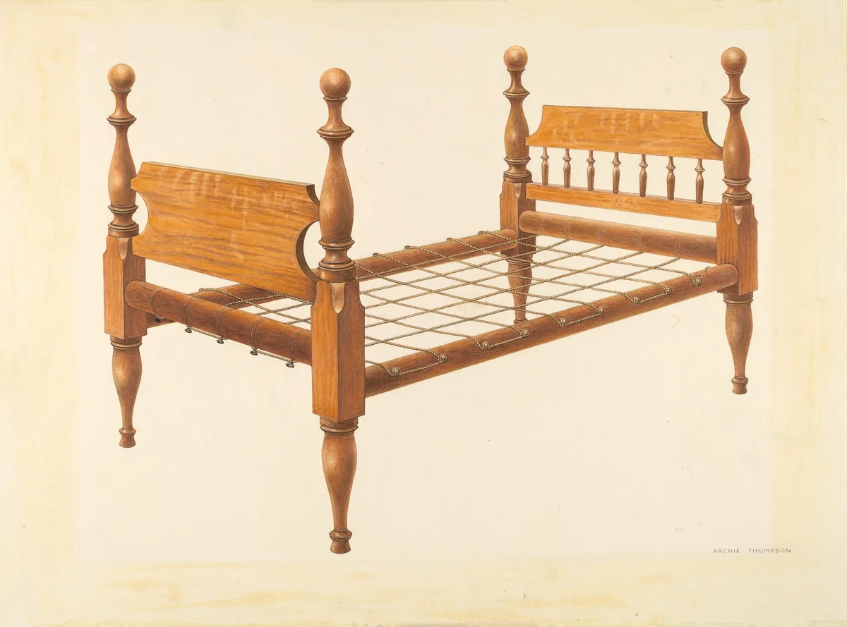 Bed: Bishop Hill by Archie Thompson, index of american design, 1936