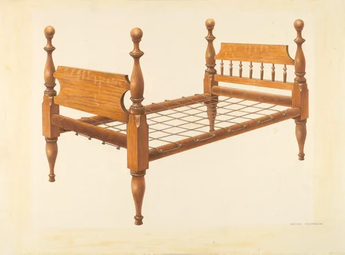 Bed: Bishop Hill by Archie Thompson, index of american design, 1936