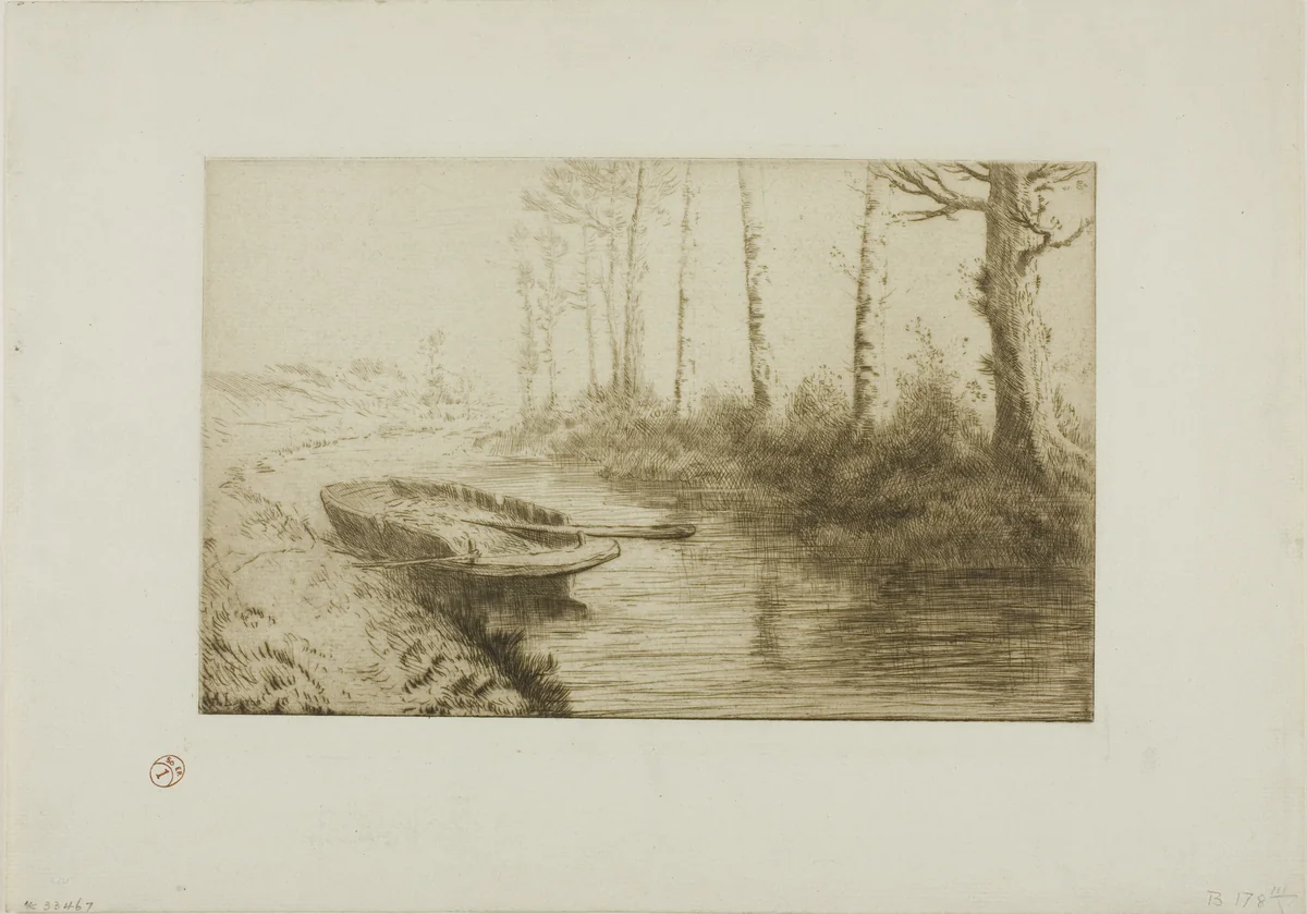 The Canal: Morning by Alphonse Legros, print, 1872-1882