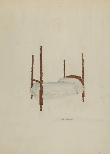 Bed, Four Poster by Arthur P. Reynolds, index of american design, 1939