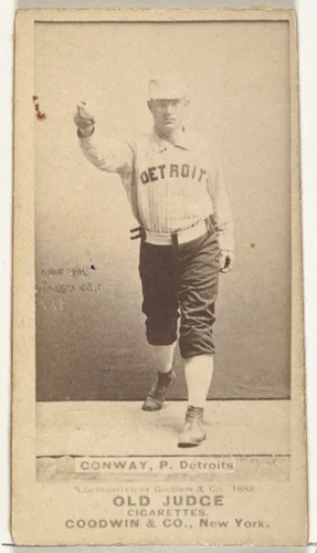 Peter J. "Pete" Conway, Pitcher, Detroit Wolverines, from the Old Judge series (N172) for Old Judge Cigarettes by Goodwin & Company, photograph, 1888