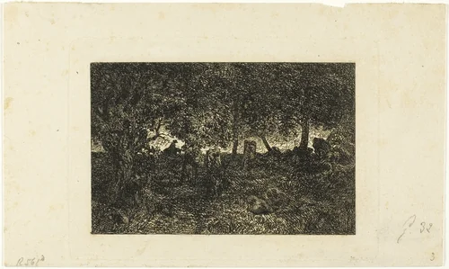 In the Forest by Charles Émile Jacque
Théodore Rousseau, print, 1844