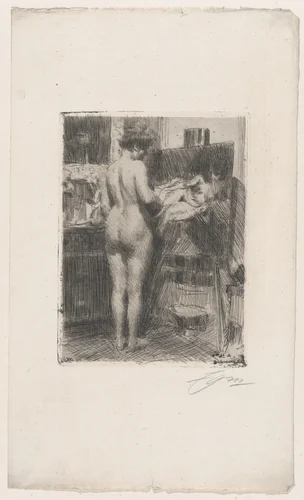 Model Before Picture by Anders Zorn, print, 1910