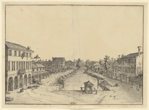 View of Mestre by Bernardo Bellotto, drawing, 1737-1744