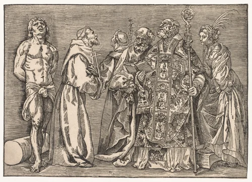 The Six Saints by Niccolo Boldrini, print, 1530-1540