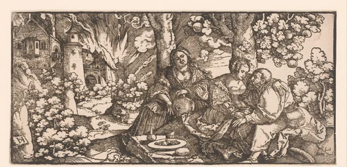 Lot en zijn dochters by anonymous, print, 1532-1538