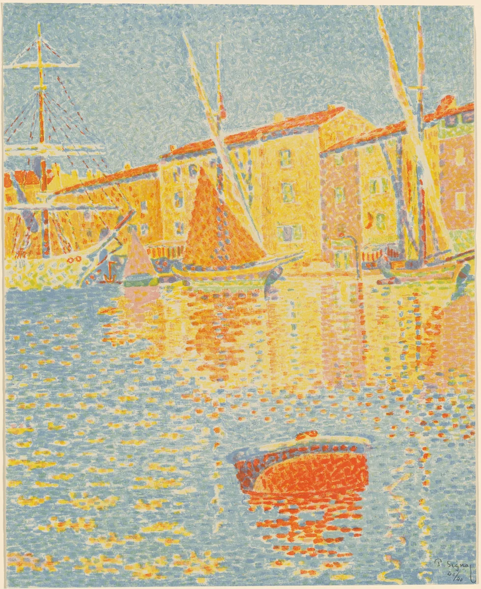 The Buoy (La bouée) by Paul Signac, print, 1894