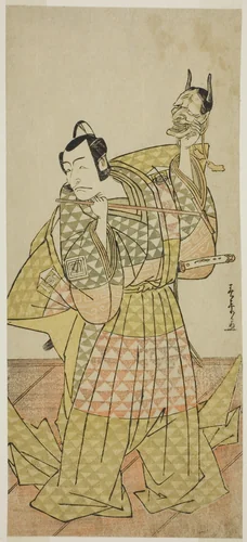 The Actor Ichikawa Danjuro V as Kudo Suketsune in the Play Kaido Ichi Yawaragi Soga, Performed at the Nakamura Theater in the First Month, 1778 by Katsukawa Shunsho (勝川 春章), print, 1773-1783