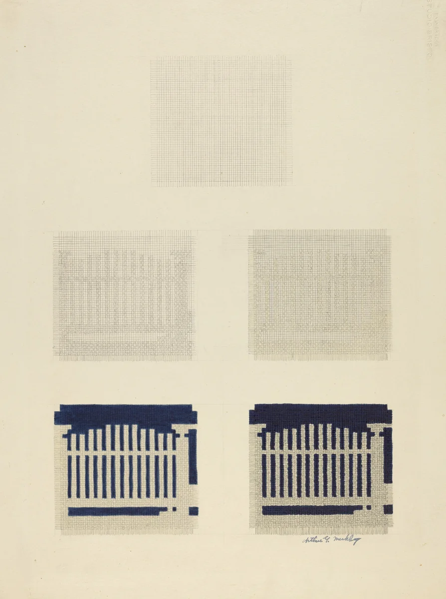 Chart of Coverlet Thread Construction by Arthur G. Merkley, index of american design, 1941
