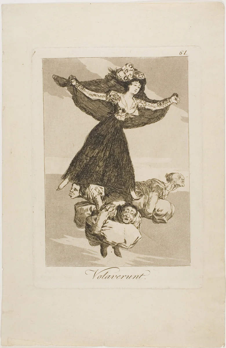 They Have Flown, plate 61 from Los Caprichos by Francisco José de Goya, print, 1797-1799