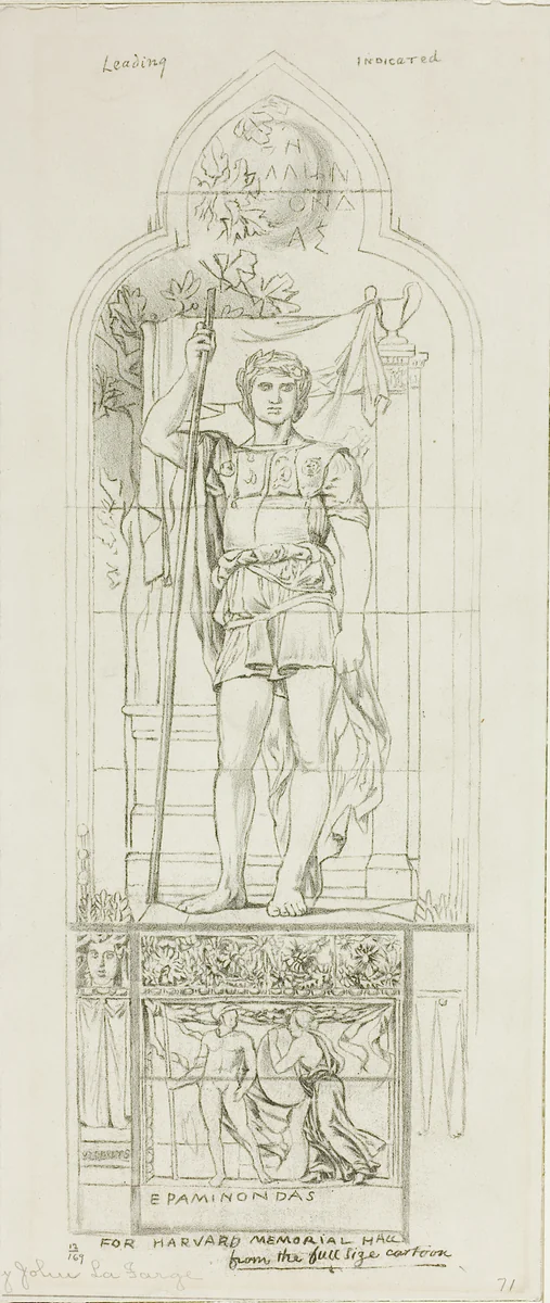 Study for a Stained Glass Window by John La Farge, drawing, 1870-1880