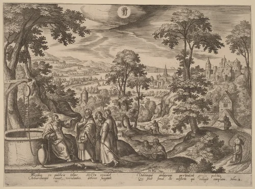 Christ and the Woman of Samaria by Adriaen Collaert
Hans Bol
Jan Sadeler I, print, 1585