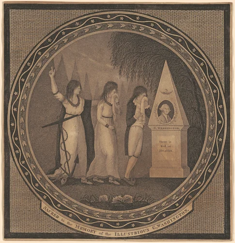 Sacred to the Memory of the Illustrious George Washington by Thomas Clarke, print, 1801