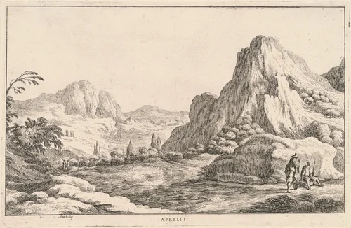 Aprilis (April) by Ludovico Mattioli, print, 1662-1747