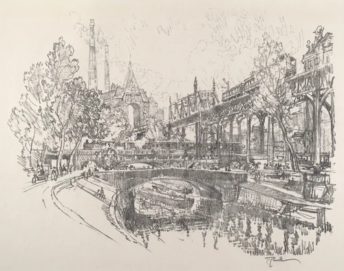 Landwehr Canal, Berlin by Joseph Pennell, print, 1921