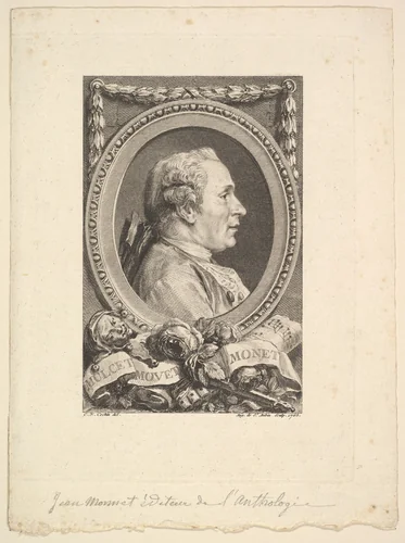 Portrait of Jean Monnet by Augustin de Saint-Aubin, print, 1765
