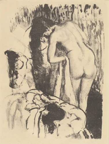 Nude Woman Standing, Drying Herself (Femme nue debout, a sa toilette) by Edgar Degas, print, 1890