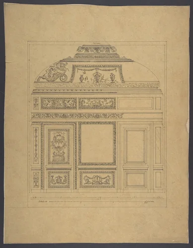 Boiserie from the Hôtel Colbert de Villacerf by anonymous, drawing, 1800-1899