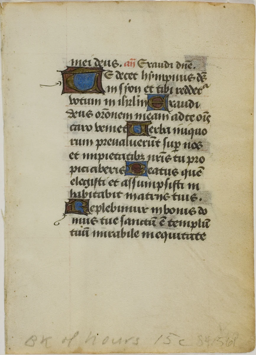 Illuminated Manuscript Leaf from a Book of Hours by European 13th-14th centuries, drawing, 1250-1399