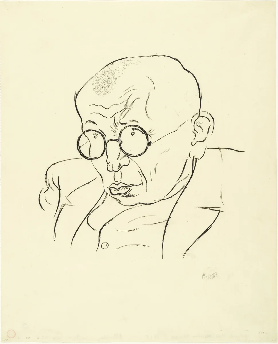 Max Herrmann-Neisse by George Grosz, drawing, 1925