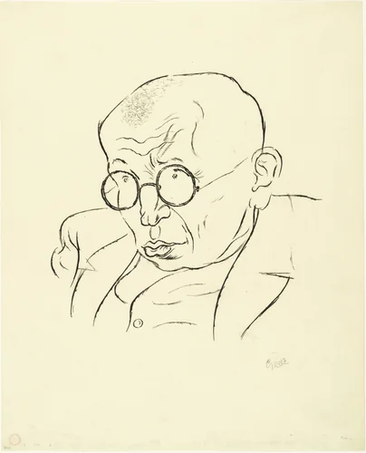 Max Herrmann-Neisse by George Grosz, drawing, 1925