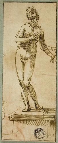 Venus on Pedestal by Francesco Allegrini, drawing, 1600-1699
