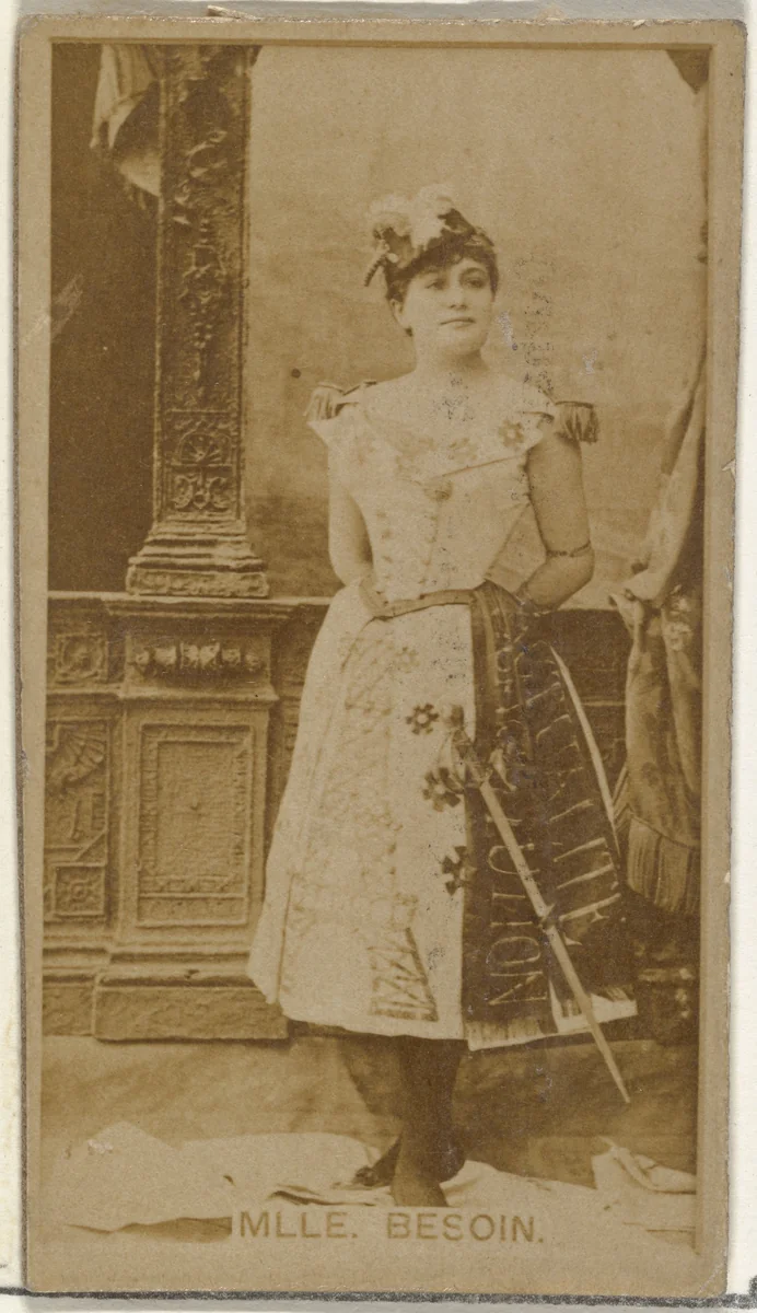 Mlle. Besoin, from the Actors and Actresses series (N145-8) issued by Duke Sons & Co. to promote Duke Cigarettes by W. Duke, Sons & Co., photograph, 1890-1895