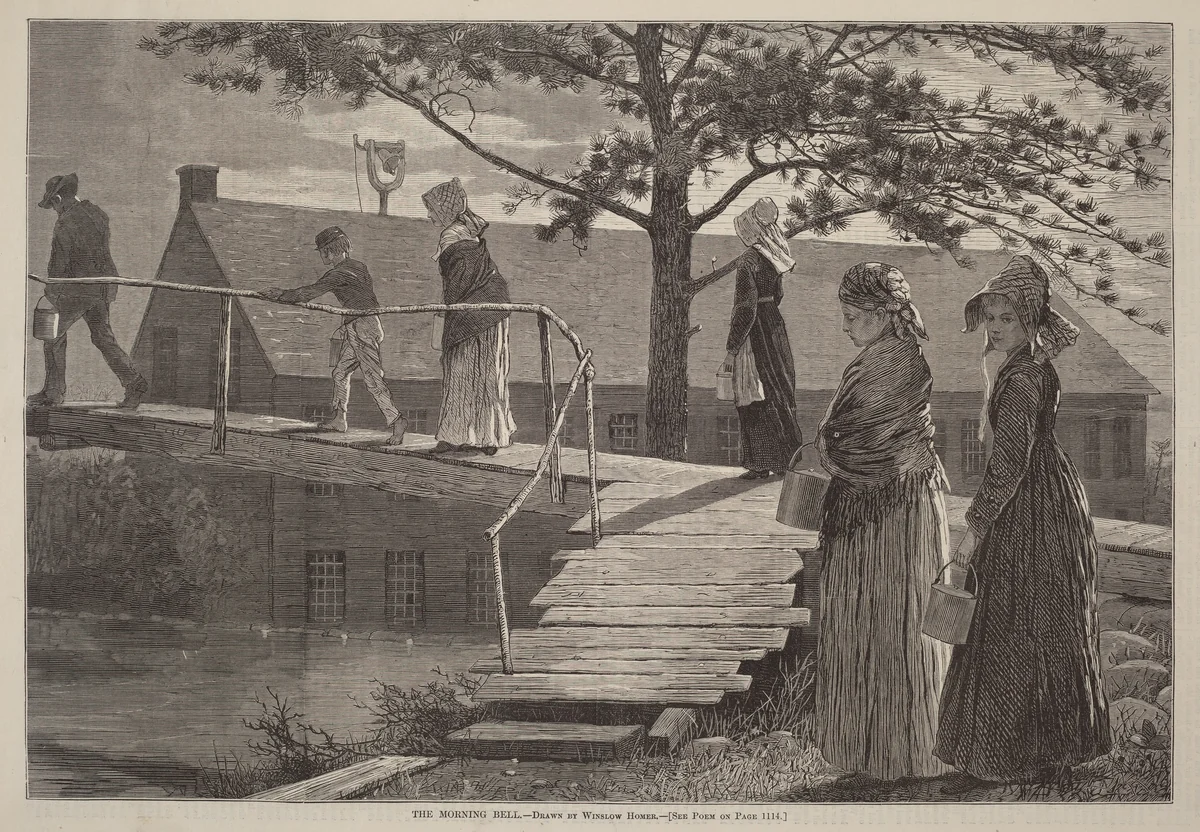 The Morning Bell by Winslow Homer, print, 1873