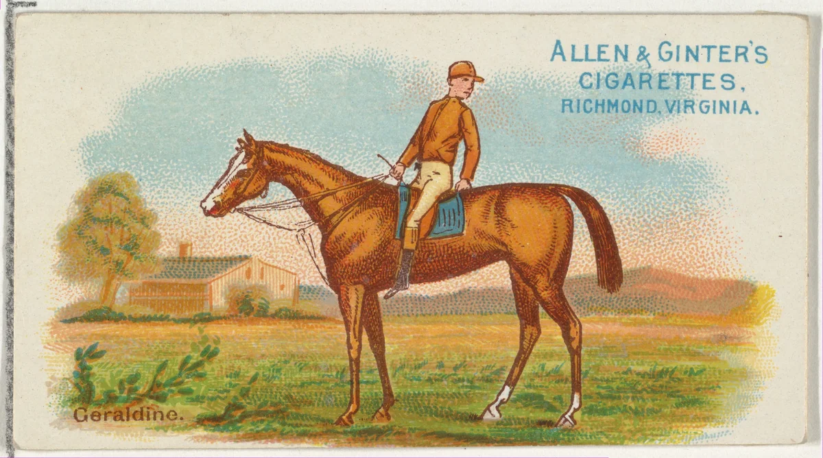 Geraldine, from The World's Racers series (N32) for Allen & Ginter Cigarettes by Allen & Ginter, print, 1888