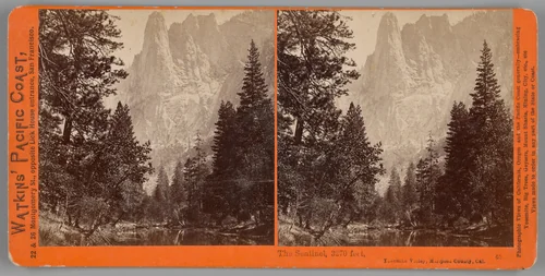 The Sentinel, 3270 feet, Yosemite Valley, Mariposa County, Cal., No. 65 from the series "Watkins' Pacific Coast" by Carleton Watkins, photograph, 1861-1876