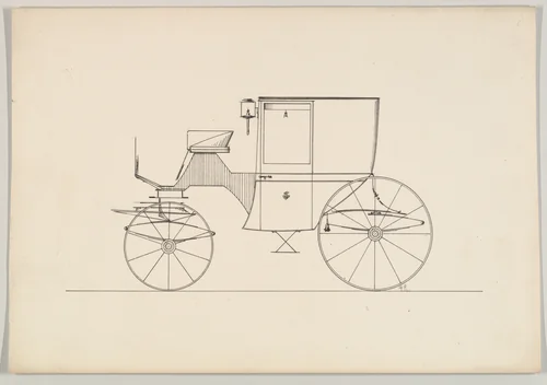 Coupe or Brougham (unnumbered) by Brewster & Co., drawing, 1850-1870