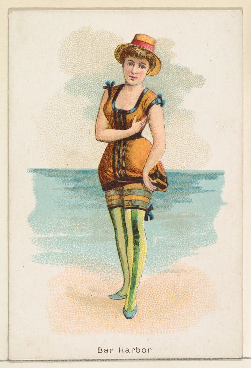 Bar Harbor, from the Beautiful Bathers series (N192) issued by Wm. S. Kimball & Co. by William S. Kimball & Company, print, 1889