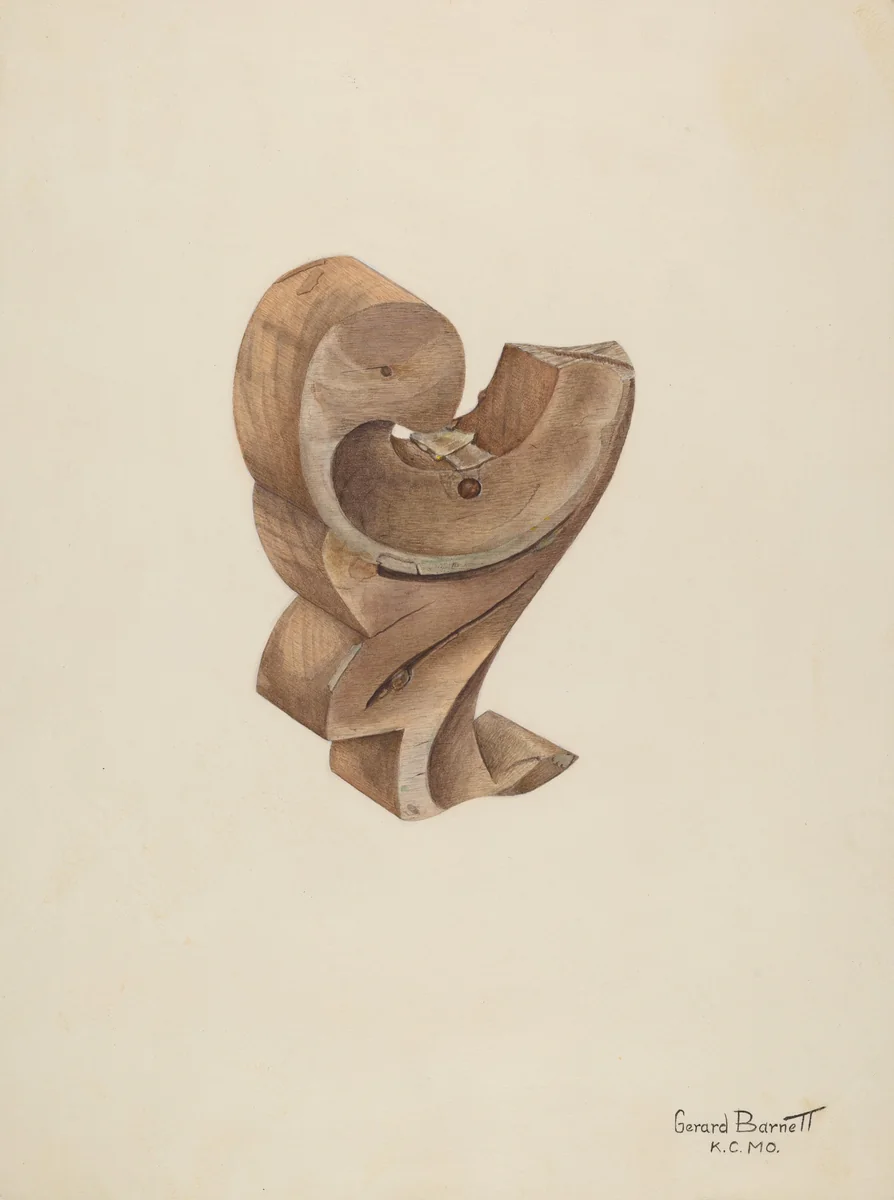 Wood Carving by Gerard Barnett, index of american design, 1935-1942