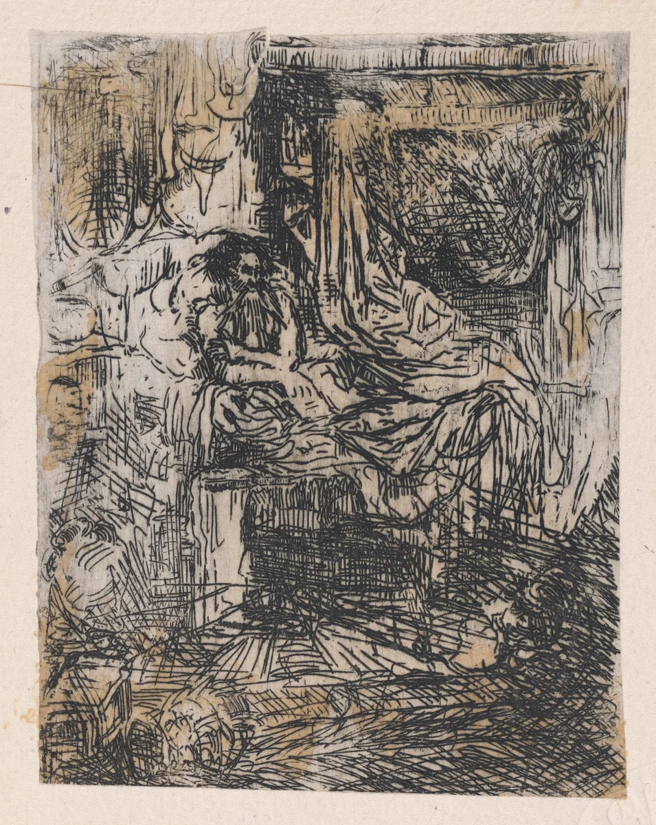 Intérieur d'un Malade (Interior of a Sick Person) by Rodolphe Bresdin, print, 1839-1885