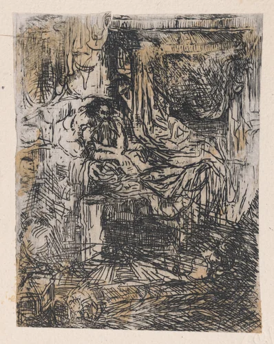 Intérieur d'un Malade (Interior of a Sick Person) by Rodolphe Bresdin, print, 1839-1885